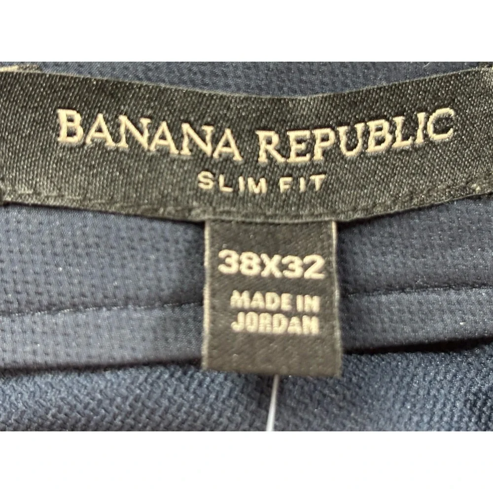 NEW! Banana Republic City Pants Men's 38x32 (38x31) Navy Slim Fit Performance